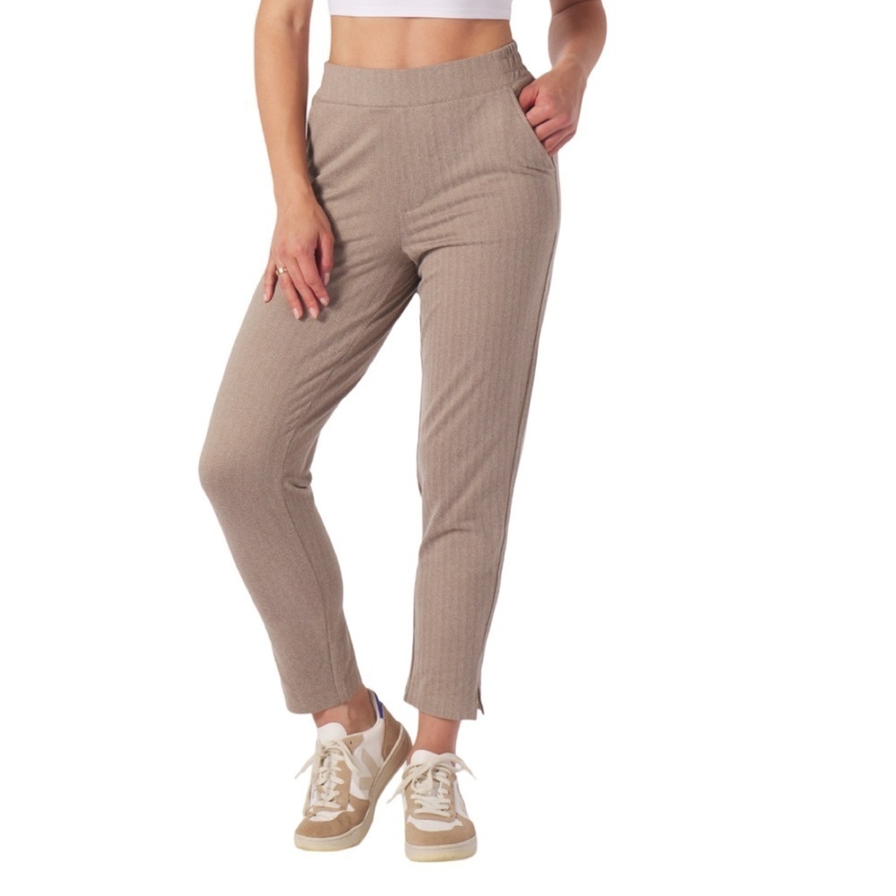 Glyder Herringbone Mocha On The Go Ankle Pant NWT Size S